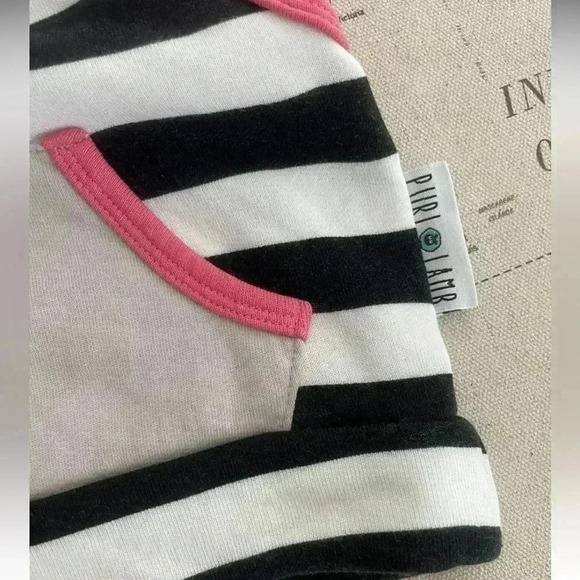 Purl Lamb 0/6Mo Striped Dino Hoodie Shipped via USPS - Picture 2 of 5